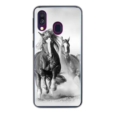 Produktbild von MuchoWow® Handyhülle Schutzhülle Hülle für Samsung Galaxy A40 Pferde - Tiere - Illustration Silikon Softcase Handy Hülle - Handy-Tasche