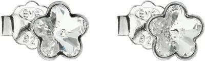 Produktbild von EVOLUTION GROUP 31080.1 Blumensteine verziert mit Swarovski®-Kristallen (Ag925/1000, 0,8 g, weiß)