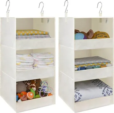 Imagen del producto de Juego de 2 perchas beige para ropa: almacenamiento y organización