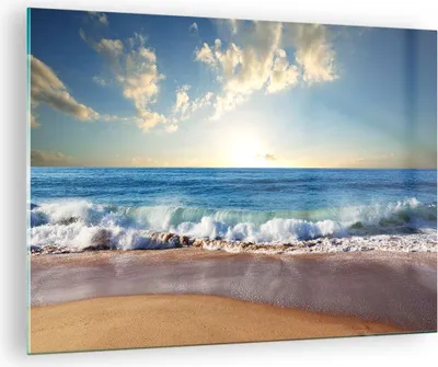 Produktbild von Bilder auf glas - Meer Ufer Wasser - 70x50cm - Glasbilder - Wandbilder - Kunstdruck - zum Aufhängen bereit - Wanddekoration aus Glas - Glas Bilder - Wandbild auf Glas - Einteilig - GAA70x50-3551