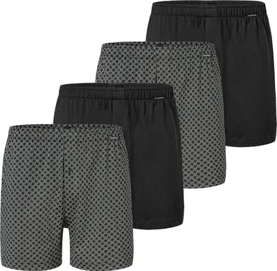Produktbild von Schiesser 4er Pack Singel-Jersey Boxershorts Eingriff mit Knopf, Hochwertige Single-Jersey Qualität, Wunderbar weiches Material