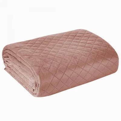 Immagine prodotto di Design 91 Copriletto decorativo 170x210 Luiz 3 velluto rosa cipria geometrico