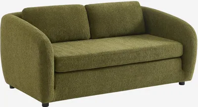 Immagine prodotto di sweeek - Divano letto 2 posti in tessuto ciniglia - Khaki