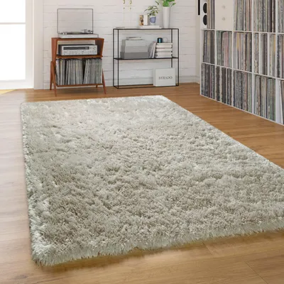 Image de Tapis à poils longs Salon Shaggy Pastel Uni Doux Moelleux Poils longs Dimensions 120 x 170 cm