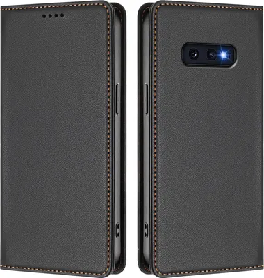 Immagine prodotto di Custodia in pelle per Samsung Galaxy S10E, flip case magnetico in Finto cuoio con supporto Nero