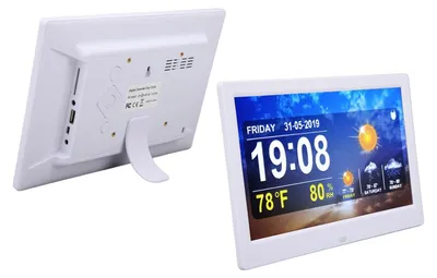 10-Zoll-Digitaluhr mit Wetterstation, 5 Alarmen, Fernbedienung