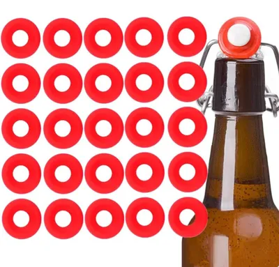 25 rote Silikon-Dichtungen für Grolsch Bügelverschlussflaschen