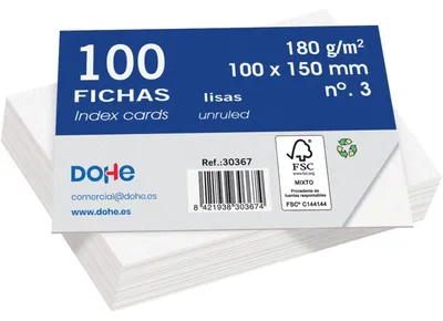 Produktbild von Karteikarten Indexkarten - 100 Stück - A6 (15 x 10 cm) - Weiß - 180 g/m²