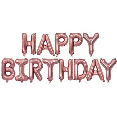 Produktbild von XXL Geburtstags Folienballon Set Roségold Happy Birthday Luftballon Girlande