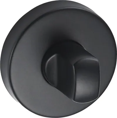Produktbild von Runde Rosette für WC-Türgriff, mattschwarzer Edelstahl, 53 mm