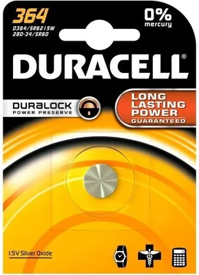 Produktbild von Duracell Batterie Silver Oxide Knopfzelle 364, 1.5V Blister (1-Pack) 067790