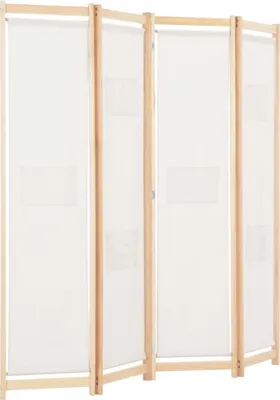 Obrázok produktu pre vidaXL 4-dielna priečka do izby krémovo biela 160 x 170 x 4 cm látka