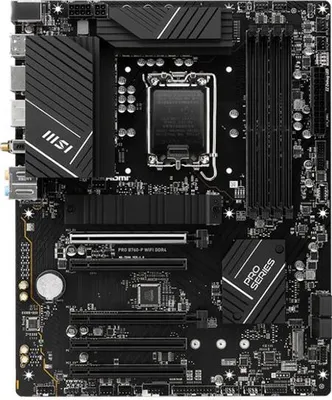 Zdjęcie produktu dla MSI | PRO B760-P WIFI DDR4 | Gniazdo procesora LGA1700 | Typ chipsetu Intel B760 | Obsługiwana technologia pamięci RAM DDR4 SDRAM