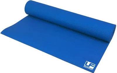 Zdjęcie produktu dla Mata do jogi Urban Fitness niebieska 4mm z paskiem do przenoszenia - 183x61cm