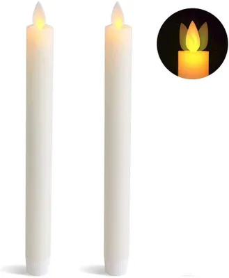 Image de Lot de 2 bougies LED Uniq pour lustres - Bougies cylindriques LED blanches pour une décoration chaleureuse