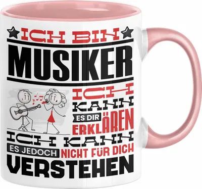 Produktbild von Musiker Geschenk Tasse Geschenkidee für Musiker Geburtstag Lustiger Spruch Ich Bin Musiker Ich Kann Es Dir Erklären Aber Nicht Für Dich Verstehen (Rosa)