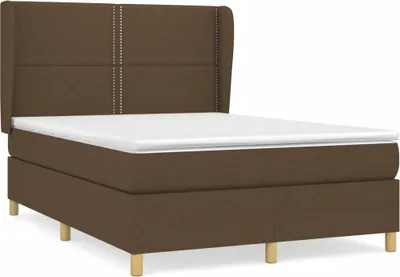 Produktbild von vidaXL Boxspringbett mit Matratze Dunkelbraun 140x200 cm Stoff