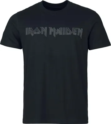 Produktbild von Iron Maiden T-Shirt Herren Black On Black Logo Stacked schwarz 4XL