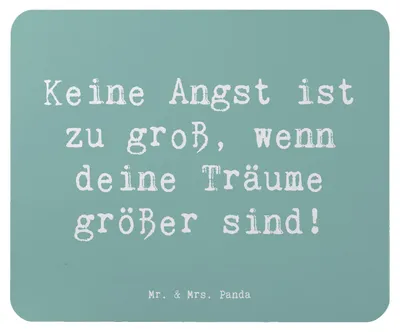 Produktbild von Mr. & Mrs. Panda Mauspad Spruch Angst überwinden - Meeresbrise - Geschenk, Motivation, laptop, persönliche Entwicklung, Mousepad, Vertrauem, Trost, Unterstützung, Liebe