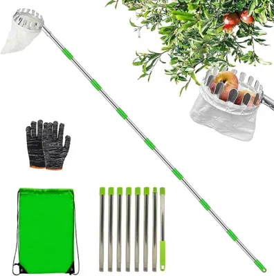 Obrázek produktu pro 340 cm teleskopická sběrná tyč na ovoce, pro sběr ovoce s košem