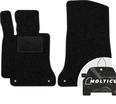 Produktbild von moto-MOLTICO Vorne Fußmatten Auto Velours Autoteppiche Schwarz Automatten Set 2-teilig passend für Mercedes-Benz C-Klasse W205 2014-2021