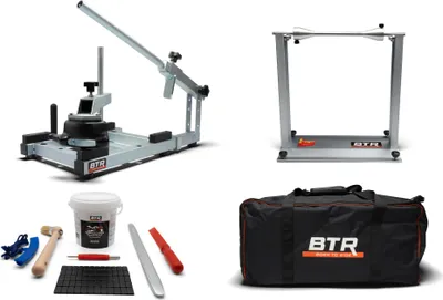 Produktbild von BTR Reifenmontiergerät 15 - 19" mit Starterpaket und Klebegewichte in Schwarz, mit statischem Wuchtbock, mit Transporttasche