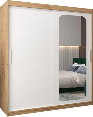 Produktbild von MEBLE KRYSPOL Promo 2180 Schlafzimmerschrank zwei Schiebetüren - Artisan + Mattweiß