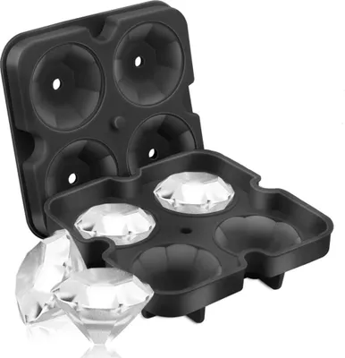 Produktbild von UNIQ Diamant Eiswürfelform aus Silikon mit Trichter - Schwarz