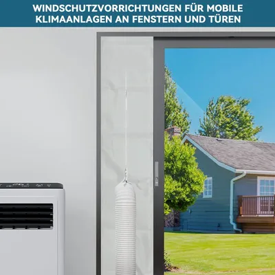 Produktbild von Fensterabdichtung für Klimaanlage 92×25 cm, Abluftabdichtung, wasserdicht, isolierend, mit Reißverschluss und Klettverschluss