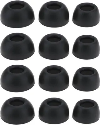 Image de Embouts en silicone - Lot de 6 - Triple taille - Noir - Embouts pour écouteurs - Intra-auriculaires - Pour les écouteurs Soundcore Liberty 4 - Noir et rouge - Compatibles - Confortables