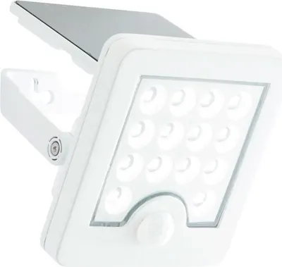 Zdjęcie produktu dla Zewnętrzna Lampa Ścienna LED Solarna z Czujnikiem Ruchu, 4 W, 540 Lumenów, 4000 K, Biała, Plastik i Metal