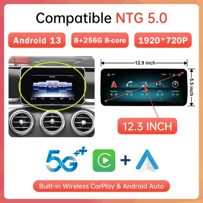 Image de Radio Android 13 avec écran tactile - Lecteur multimédia - Système de navigation - Autoradio - GPS