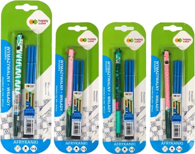 Produktbild von Afrika radierbarer Stift + 3 Minen Blister Happy Color