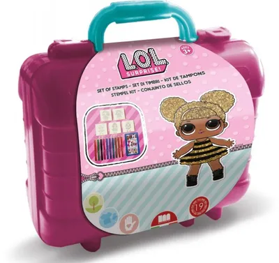 Zdjęcie produktu dla Multiprint Travel set valigetta in platica LOL, Zestaw stempli dla dzieci, 3 lat(a), Nietoksyczne, Wielobarwny