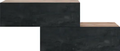 Produktbild von Planetmöbel Flur Möbel Garderobe Hängeschrank 2x 100 cm gold eiche / schwarz charcoal, Wandgarderobe hängend oder stehend