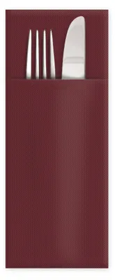 Produktbild von 50x Servietten Bestecktaschen Premium 32 x 40 cm Airlaid bordeaux