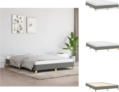 Produktbild von vidaXL Bettgestell Dunkelgrau 140x200 cm Stoff -  Betten & Bettgestelle
