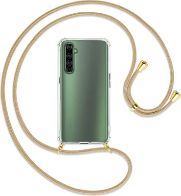 Produktbild von Handykette Backcover-Schutzhülle mit Band (Metall goldfarben) für Realme X50 Pro 5G - caramel