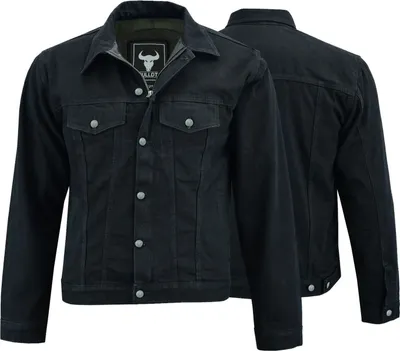 Produktbild von BULLDT Herren Motorradjacke Jeansjacke Trucker Jacke Futter aus Aramid-Polyamid-fasern mit Protektoren, Größe:54/XL, Farbe:Schwarz