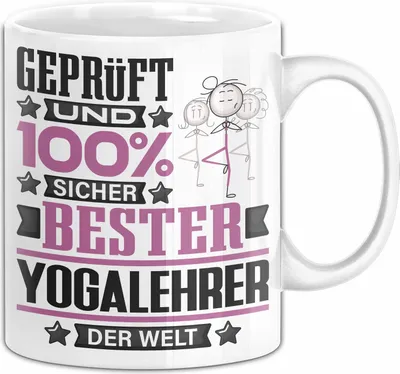 Produktbild von Yogalehrer Geschenk Lustiger Spruch für Yogalehrer Geschenkidee Bester Yogalehrer Der Welt (Weiß)