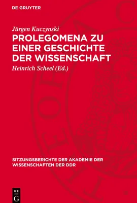 Produktbild von Prolegomena zu einer Geschichte der Wissenschaft