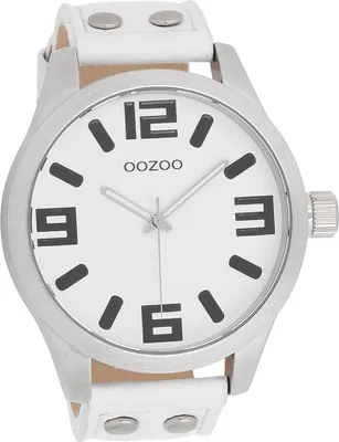 Produktbild von Oozoo Leder Damen-Herren Uhr Analog Quarzuhr Armband weiß Timepieces D2UOC1000A