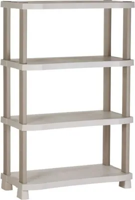 Image de Étagère, Plastique, 90 x 45 x 141 cm, 4 étages, Beige