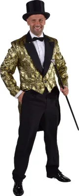 Produktbild von M216243-90-XXL-A gold Herren Theater Frack Brokat Gr.XXL
