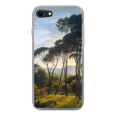 Produktbild von MuchoWow® Handyhülle Schutzhülle Hülle für iPhone 7 Italienische Landschaft mit Zirbelkiefer - Hendrik Voogd - Kunst Silikon Softcase Handy Hülle - Kartenhalter