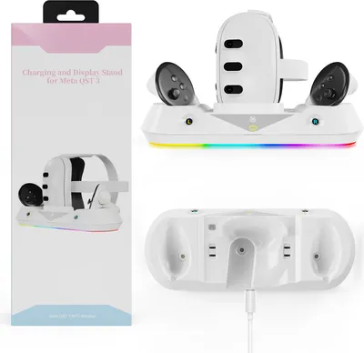 Produktbild von Für Meta quest3 VR-Brillengriff Magnetische Ladestation mit Akku-Kit VR-Docking-Ladegerät-Zubehör
