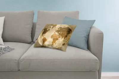 Produktbild von MuchoWow® Zierkissen Sofakissen Wohnzimmer Dekokissen 60x40 cm Weltkarte - Globus - Vintage - Kopfkissen - Polster mit Foto