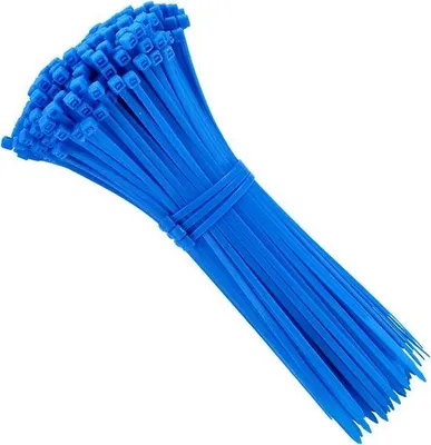 Immagine prodotto di Fascette in nylon blu da 400 mm, 100 pezzi, a chiusura automatica
