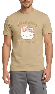 Produktbild von Spreadshirt Hello Kitty Kawaii Stil Männer T-Shirt, XXL, Sandbeige