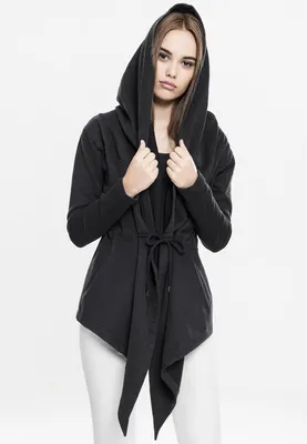 Produktbild von Urban Classics Cardigan Damen Ladies Hooded Sweat Cardigan schwarz M